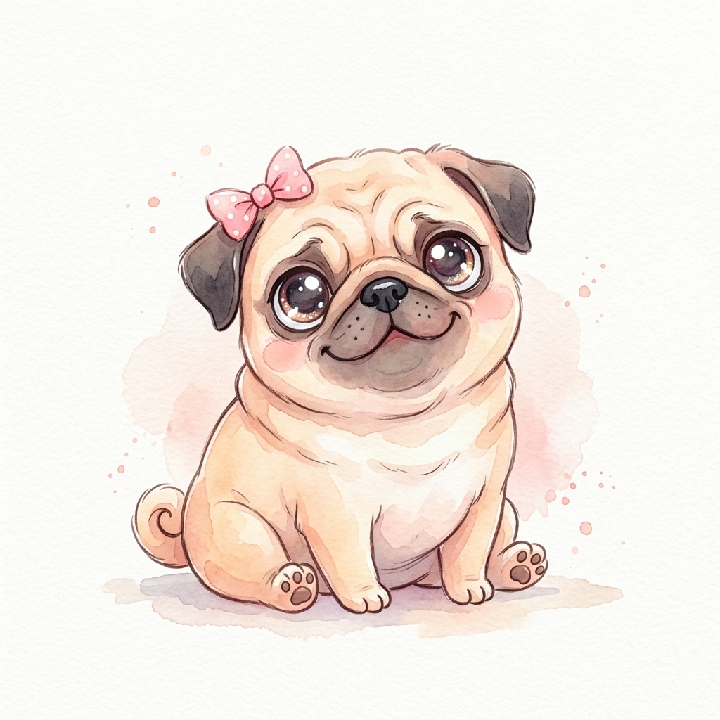 Um pug fofo te olhando com olhos brilhantes